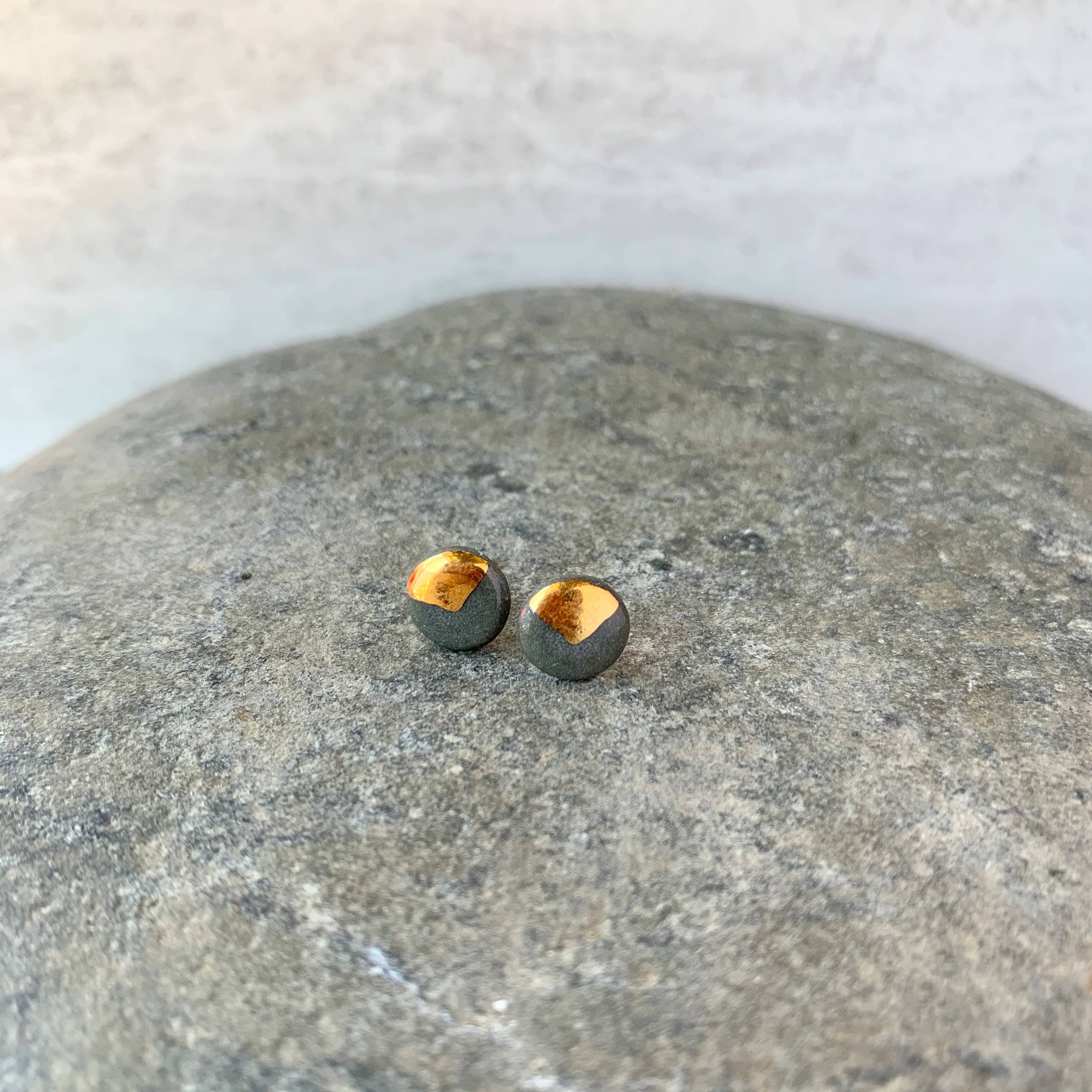 Sift Ceramics - Wholesale Stud/Post Earrings - Ceramic Stud Earrings with Gold Luster2