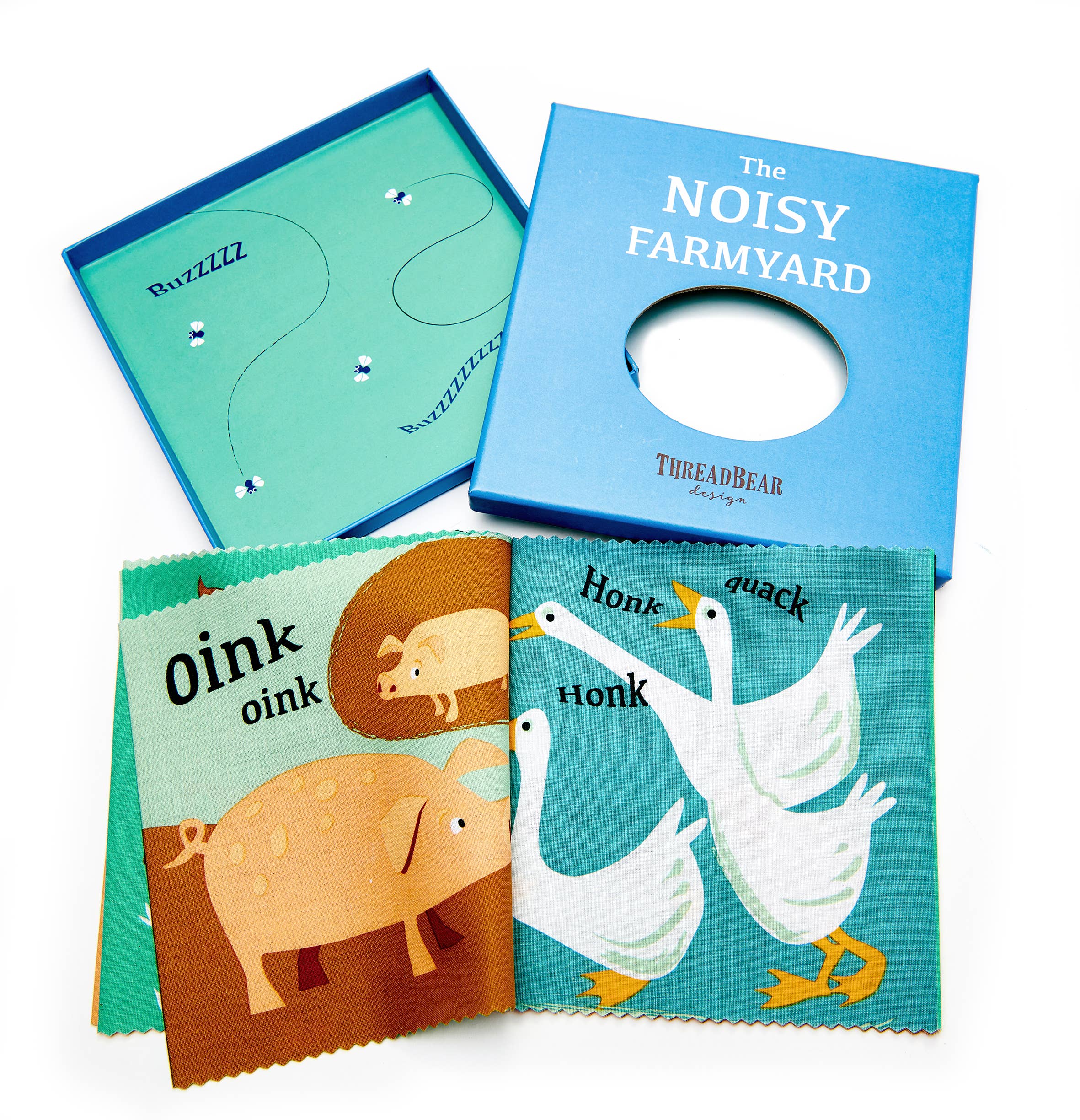 ThreadBear Design UK/EU - Wholesale Baby & Toddler Book (0-2) - ThreadBear Noisy Farmyard Rag Book3