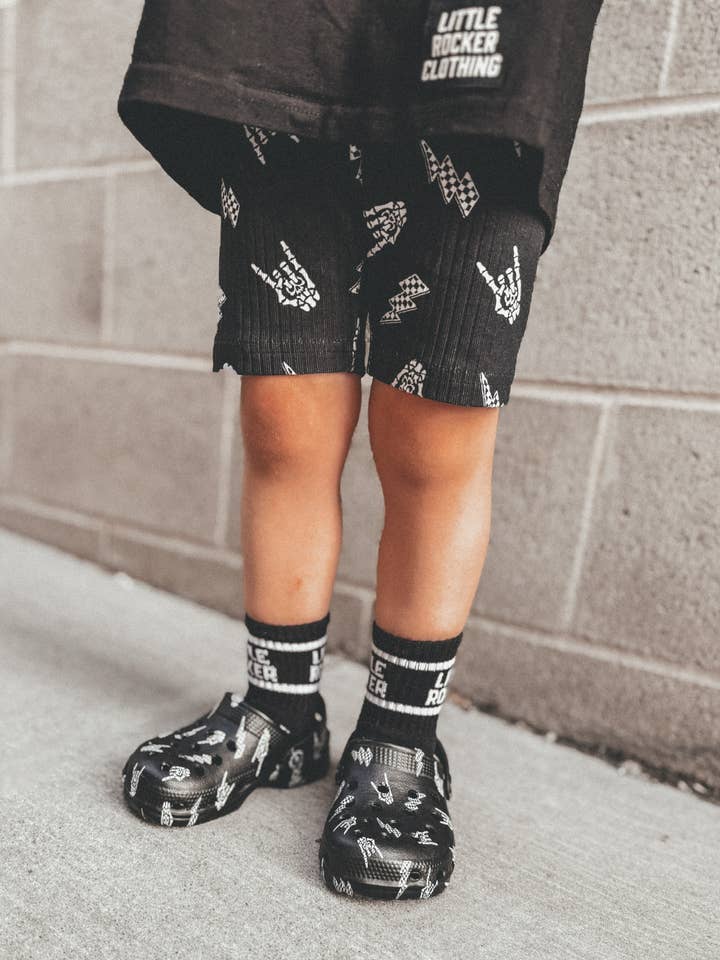 Bolted Bones Biker Shorts for wholesale by Little Rocker Clothing