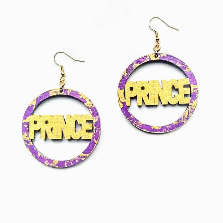 Boucles d'oreilles en bois PRINCE pour la vente par Spoon & Theory Handmade