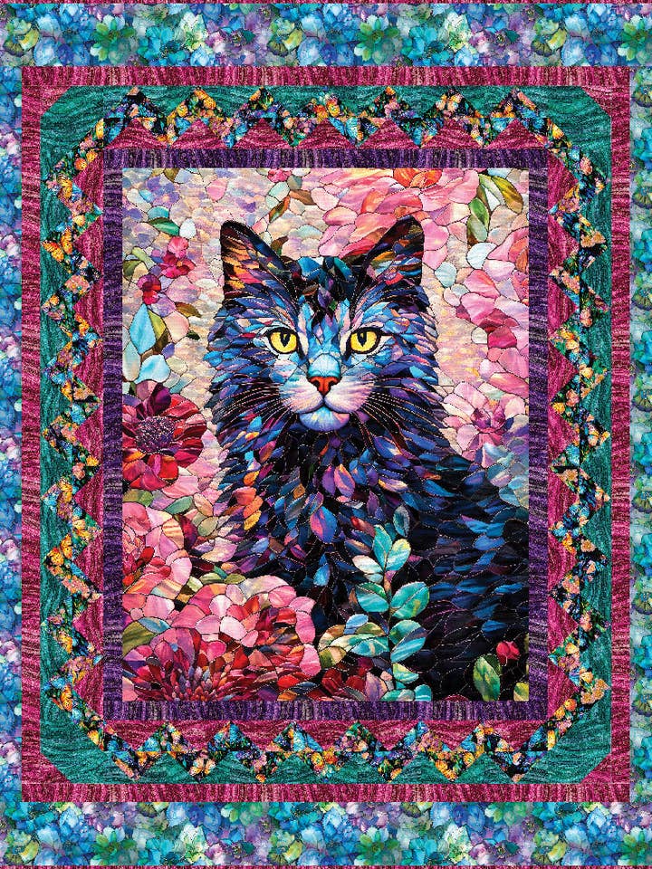 Pretty Kitty Pieced Quilt Pattern for wholesale by The Whimsical Workshop