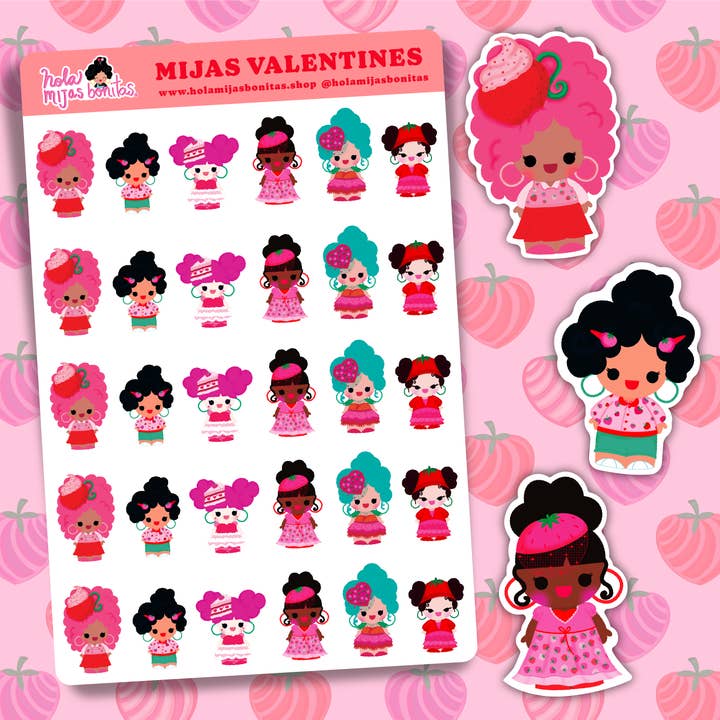 Alla hjärtans MIJAS liten storlek klistermärke ark för wholesale av Hola Mijas Bonitas