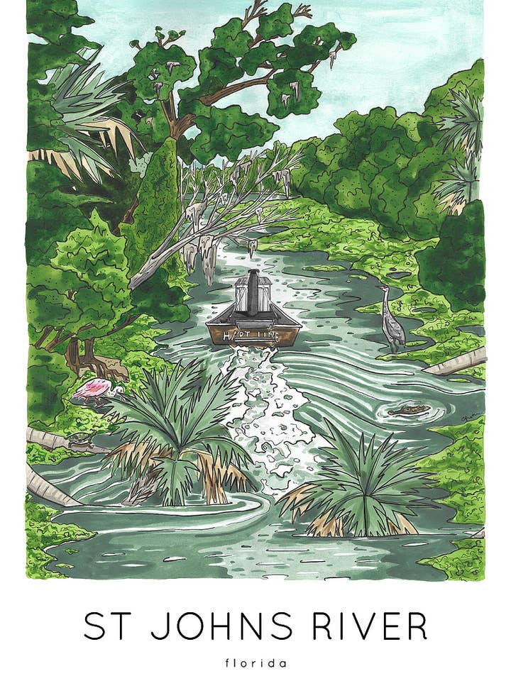 St. Johns River Print for wholesale by Jelly Press