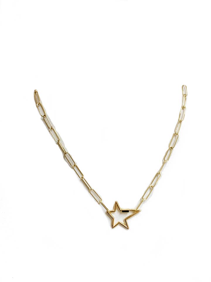 Collier Pendentif Étoile Plaqué Or Blaze pour la vente par Hila