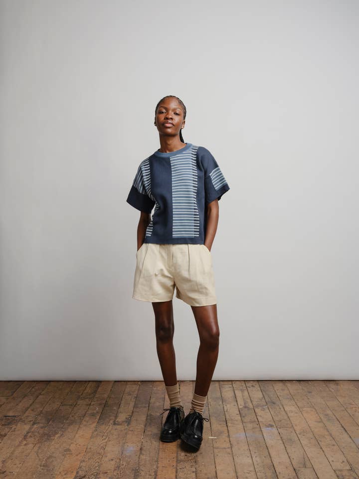 The Endery - Wholesale Knit Sweater - Women's - Benita Sweater Tee - Ultramarine1