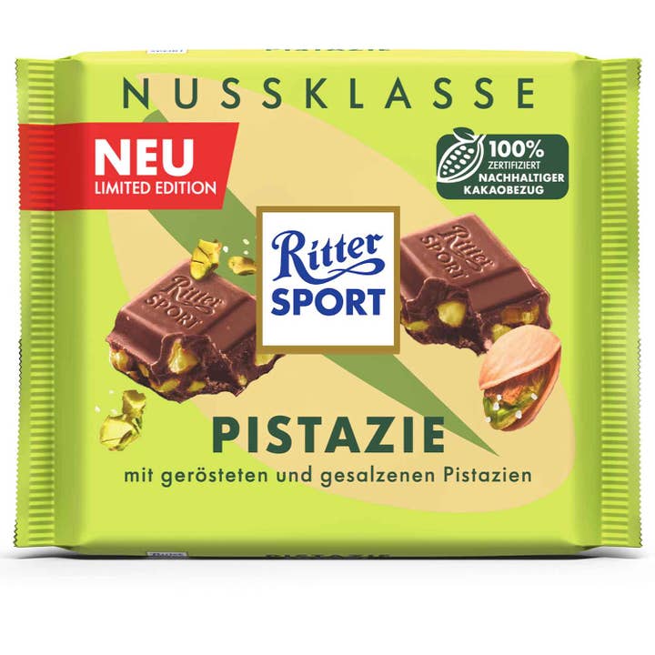 Ritter Sport Milk Pistachio 100g Limited (Germany) for wholesale by Global Bite Co