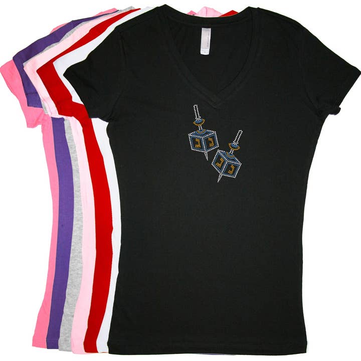 Dreidel - T-shirt pour femme - Grand bleu argenté et doré pour la vente par Dog in the Closet