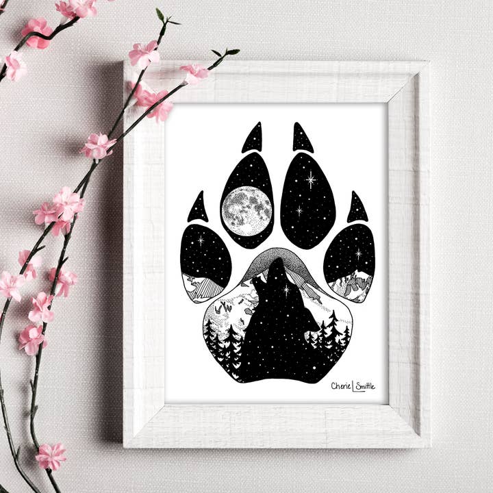 Protector's Path (Wolf Paw) for wholesale by CherieSmittleArt
