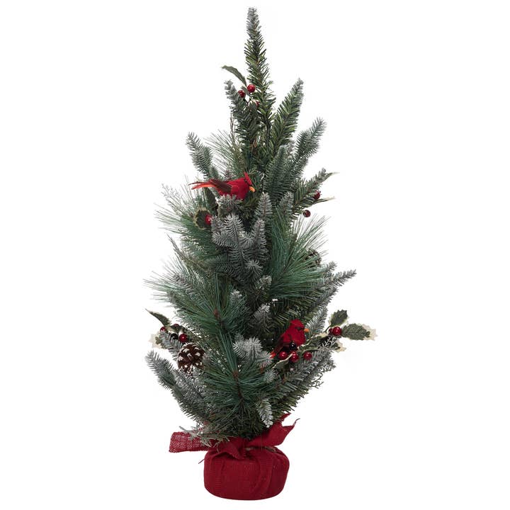 Transpac - Wholesale Artificial Christmas Tree - CLOSEOUT Artificial 30" Christmas Cardinal Tree