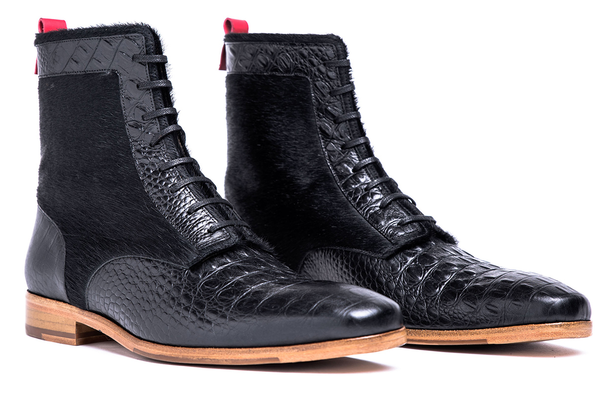 Black Croc Fur & Leather Boot: Mr. Oh, William for wholesale on Faire1