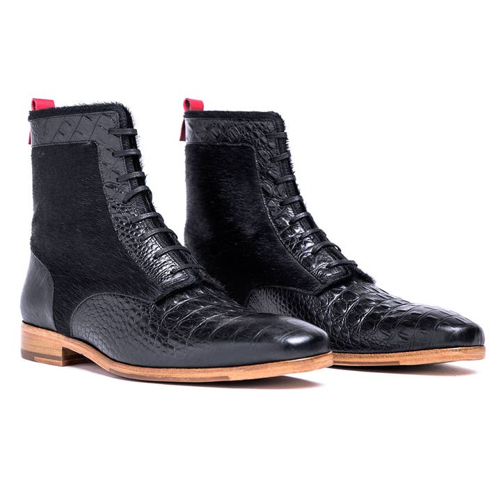 Black Croc Fur & Leather Boot: Mr. Oh, William for wholesale on Faire1