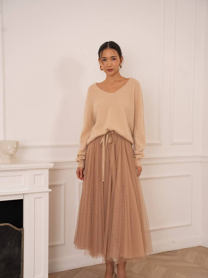 Jupe Aria en tulle à pois paillettés - CK08077-11 pour la vente par CHOKLATE PARIS