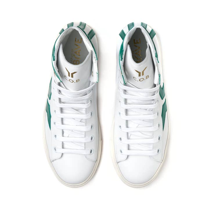 Resilient S16 Women White leather green wing mid cut for wholesale on Faire