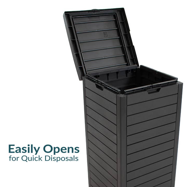 Sunnydaze Decor - Wholesale Trashcan/Trash Bin - 39-Gallon Outdoor Trash Can with Lid and Drip Tray - Black6