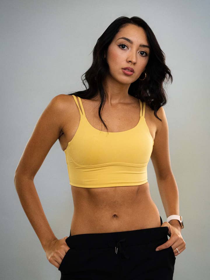 Arcadia Crop - Amarelo por atacado de Arya Athleisure
