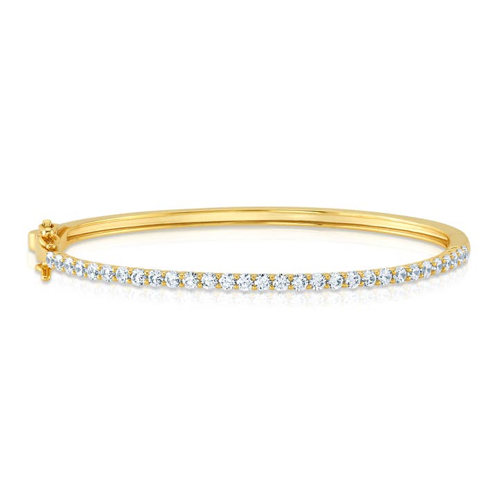 2MM CZ BANGLE, GOLD for wholesale by JEN HANSEN