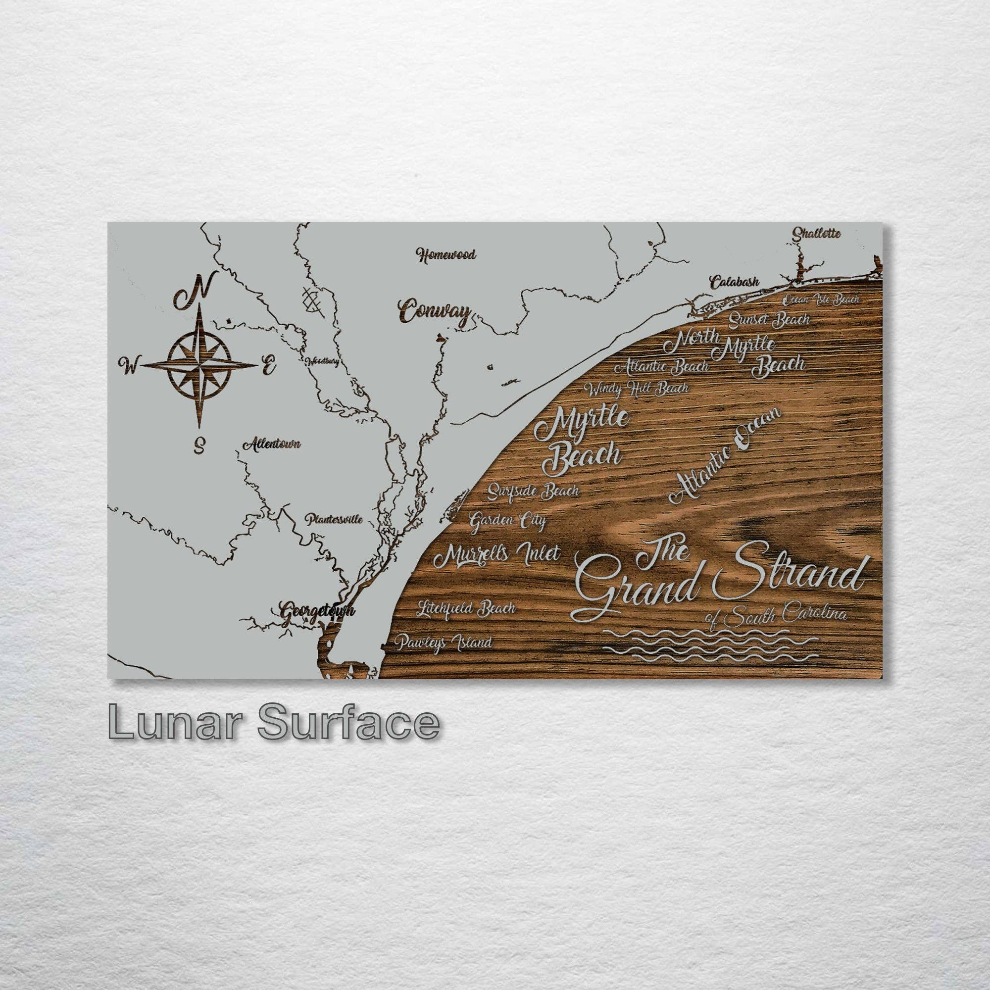 Fire & Pine - Wholesale Map - South Carolina: Grand Strand  Whimsical Map1