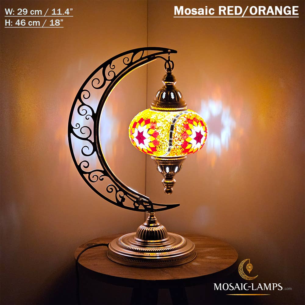 Mosaic Lamps - Vendita all'ingrosso Lampada da scrivania/d'accento - Lampada da scrivania Turkish Moon in argento, luci ad arco marocchine, Murano C51