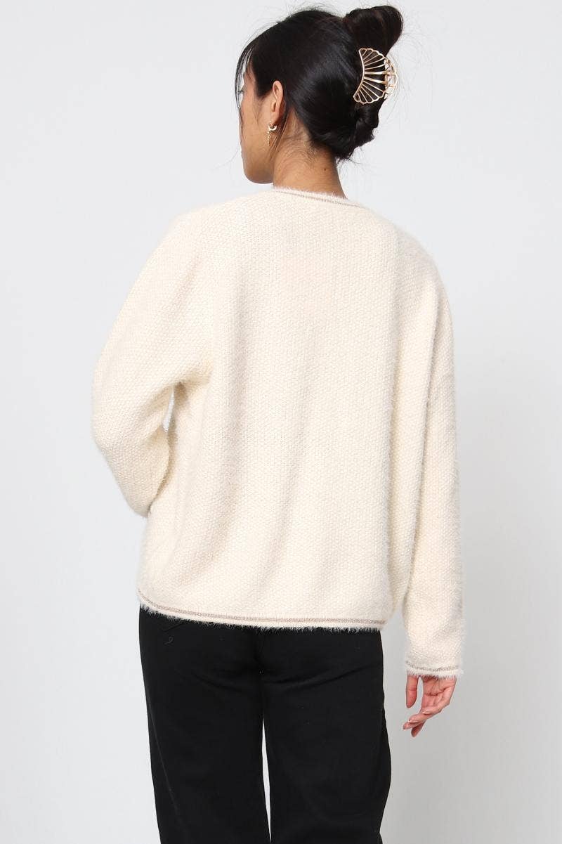 DIX-ONZE - Wholesale Cardigan - Women's - Open Cardigan with Contrasting Finishes – Chic & Comfort6