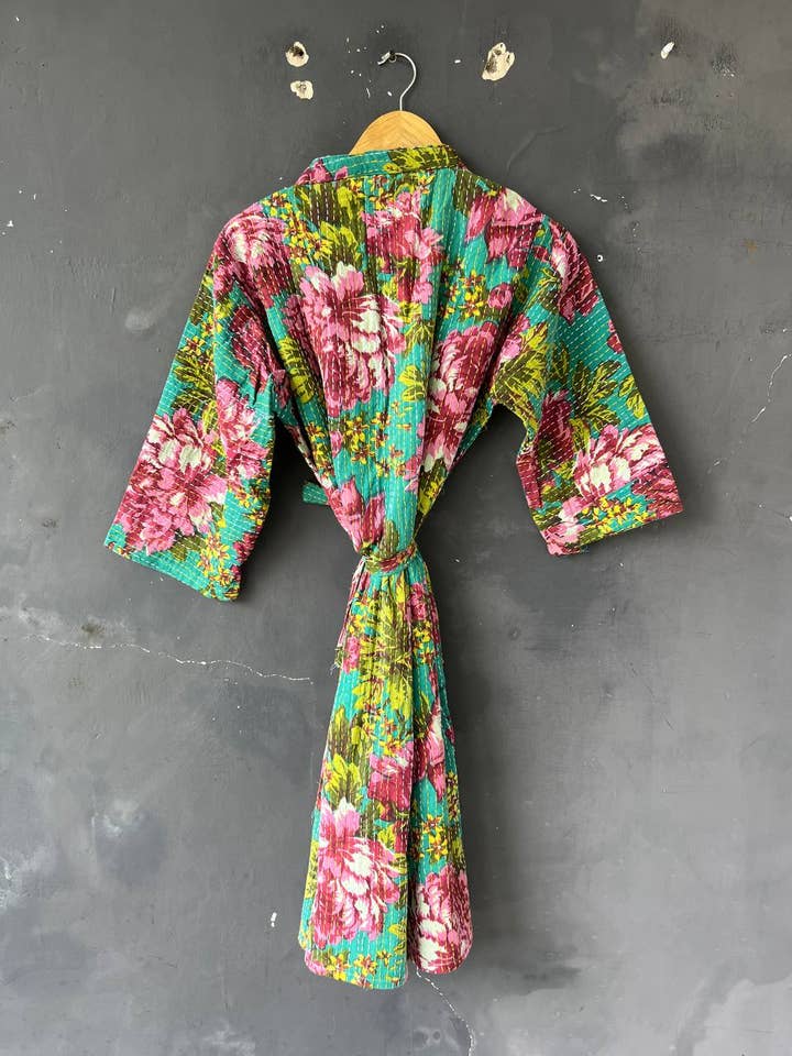 Bhawana Handicrafts - Vente Kimono – femme - Robes de chambre, veste, kimono, robe de nuit Kantha 4