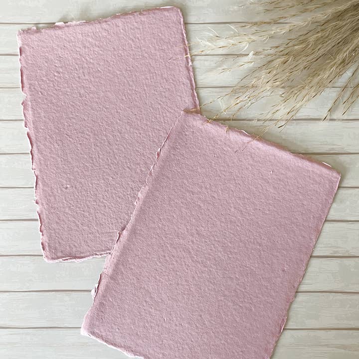 The Natural Paper Company - Venta al por mayor Papel para pintar - Papel Hecho a Mano Rosa Vintage | Paquete de 5 | Papel de Trapo de Algodón