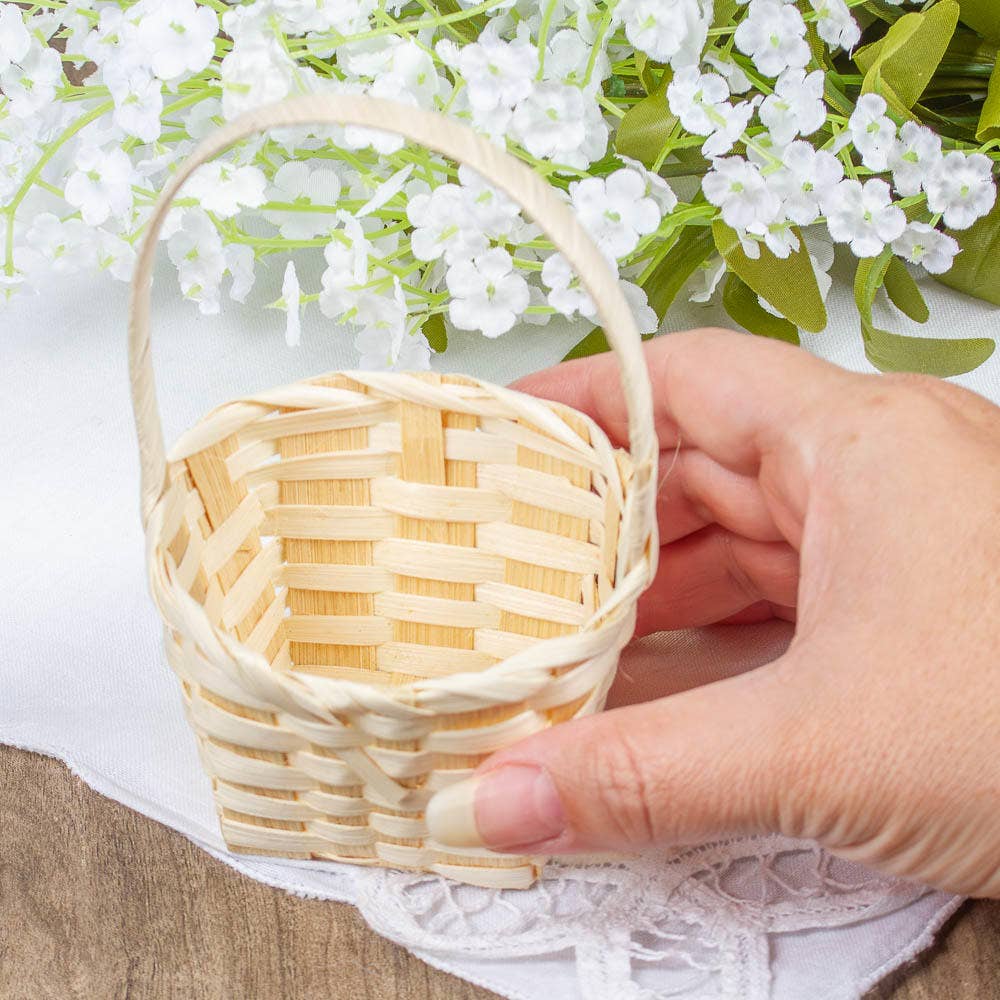Factory Direct Craft - Wholesale Basket - Mini Woven Bamboo Basket with Handle 4
