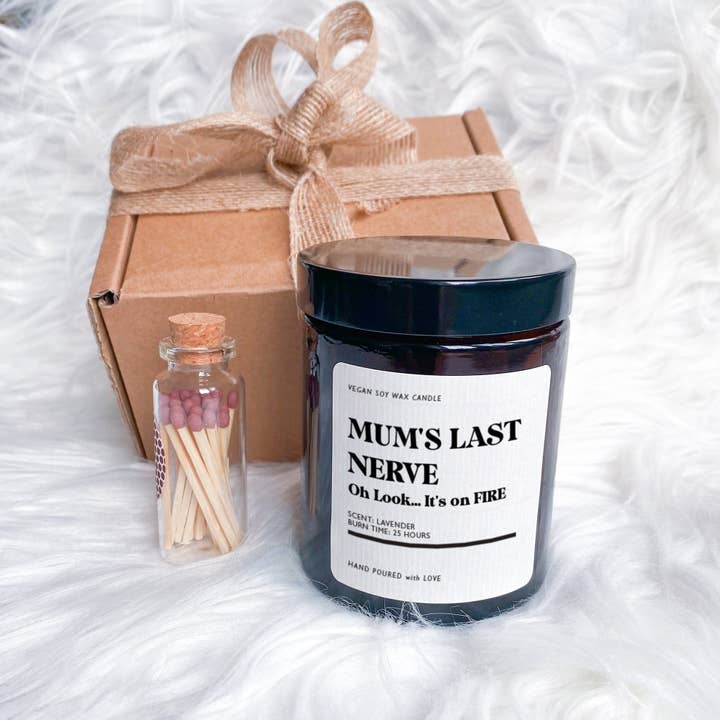 Happy Inky - Wholesale Jar/Filled Candle - Funny scented soy wax candle gift for mum Mum's last nerve