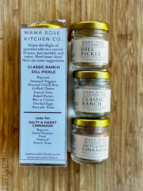 Mama Rose Kitchen Co - Wholesale Dried Spice Mix - Flight Trio Salt Popcorn Seasonings1