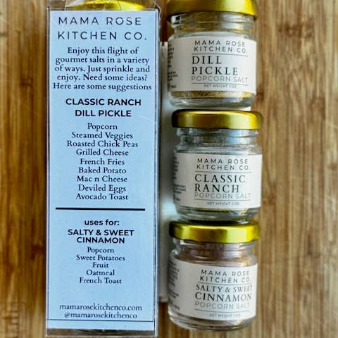 Mama Rose Kitchen Co - Wholesale Dried Spice Mix - Flight Trio Salt Popcorn Seasonings1