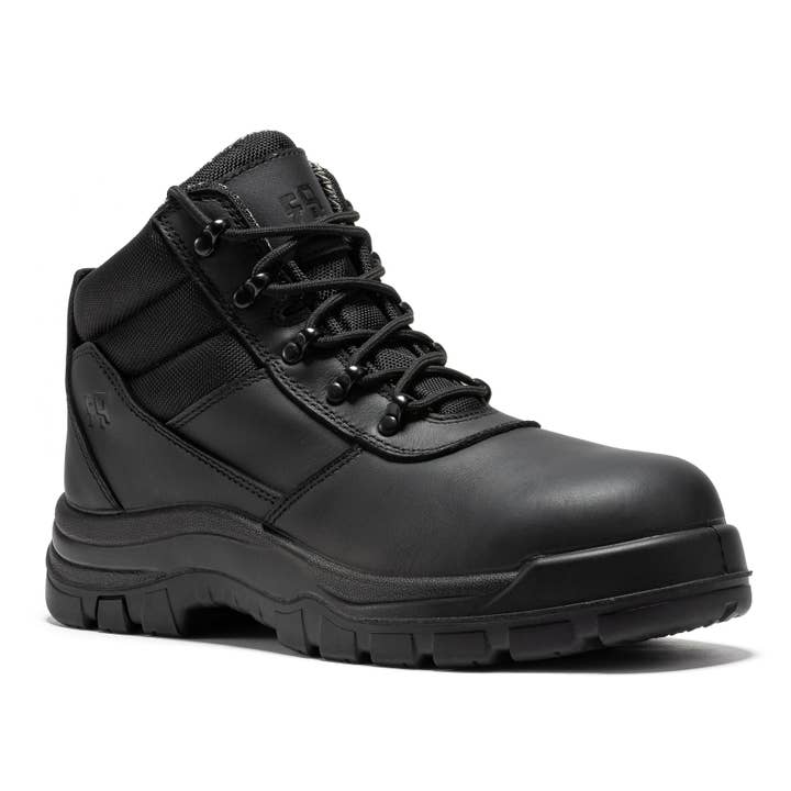 ROCKROOSTER Avalon Black 6 Inch Zip-sided Composite toe Leather Work Boots CP213BK for wholesale by Rock Rooster Footwear
