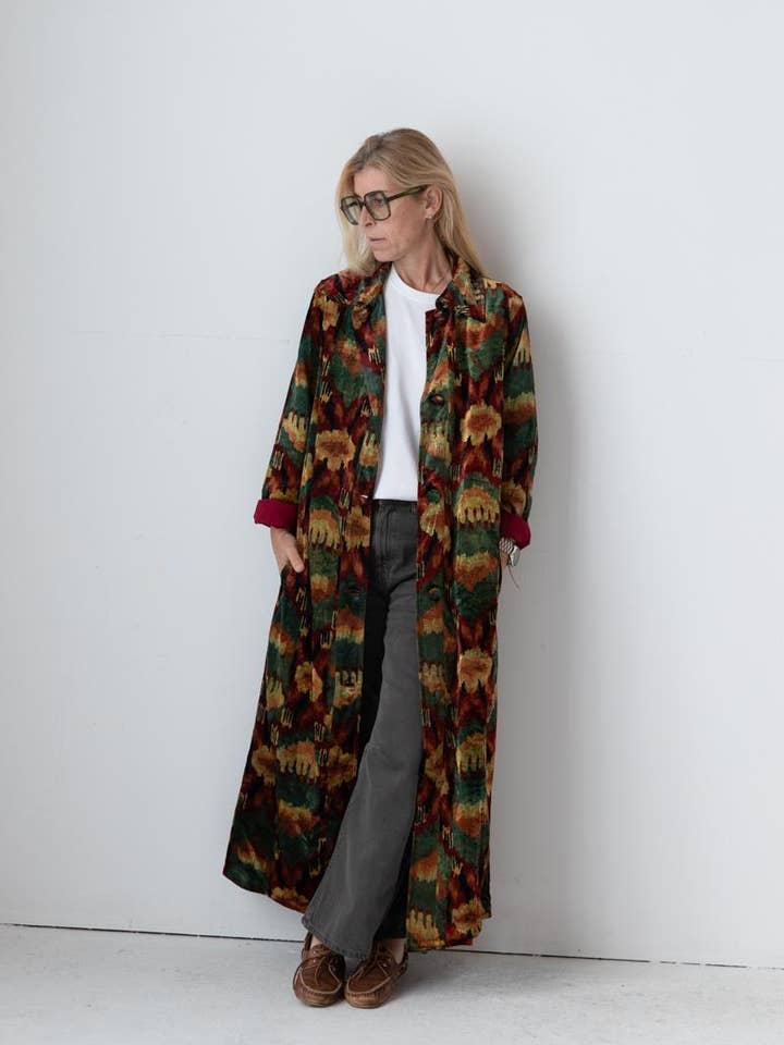 Meera Silk Velvet Coat for wholesale by Sanjanaandme