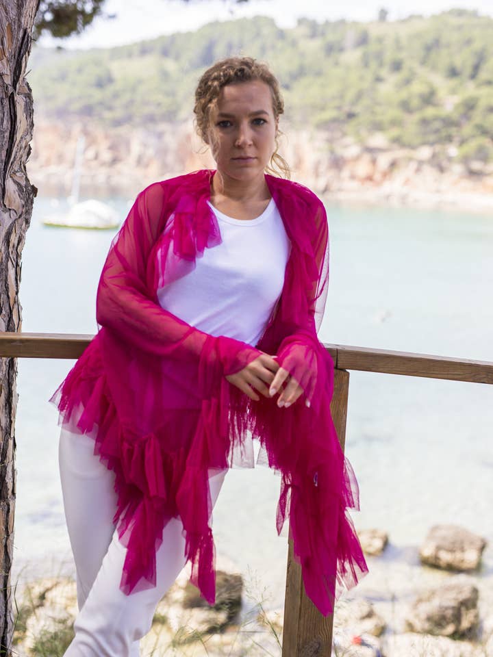 Fiesta Tulle Sweater Shawl for wholesale by MR Complements