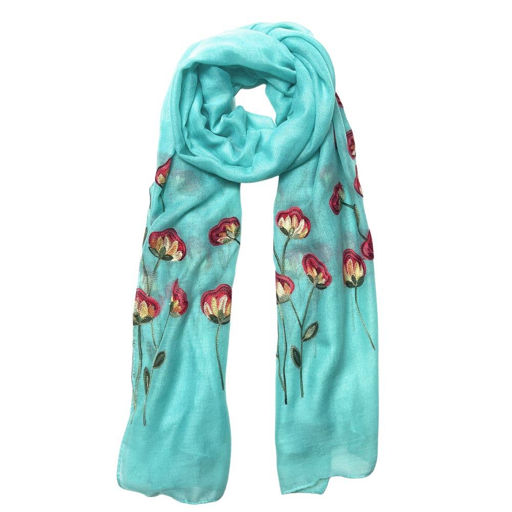Humble Hilo – Engroshandel Tørklæde - Dame – Humble Hilo Broderet tørklæde/sjal med blomster40