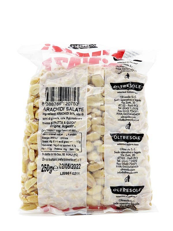 Oltresole - Wholesale Nuts - ROASTED SALTED PEANUTS 250 g1
