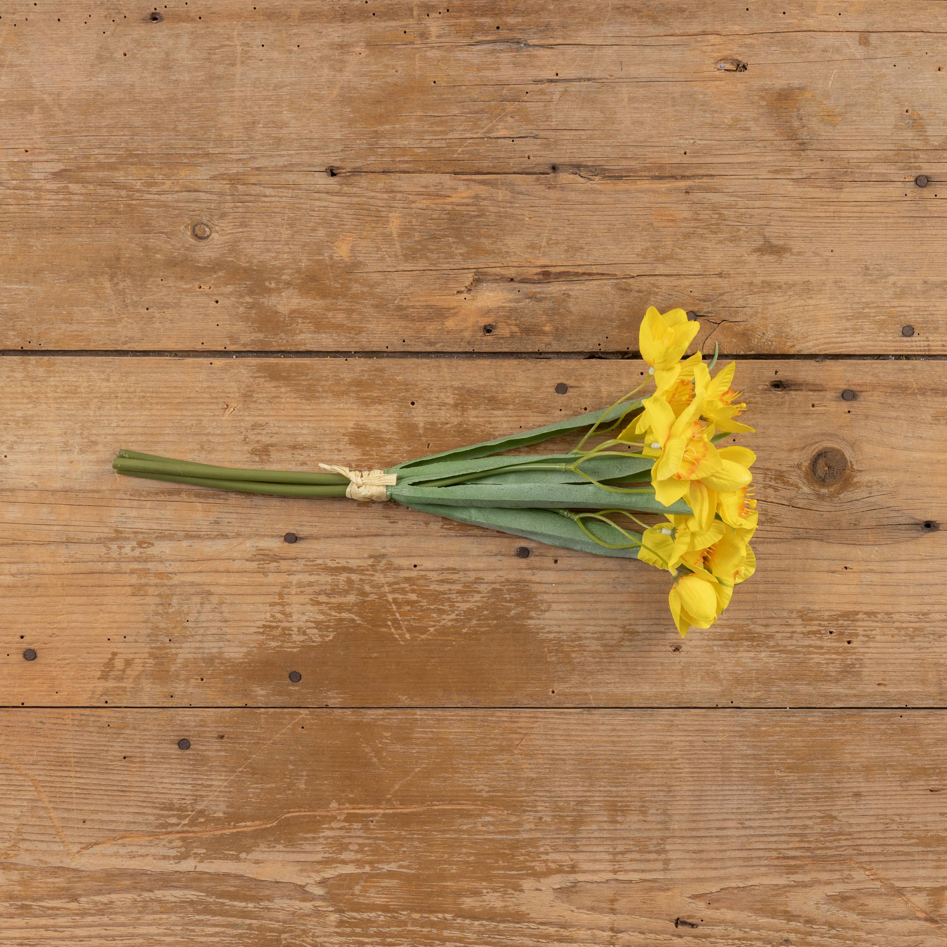 Ragon House - Vente Fleurs artificielles - Bouquet de jonquilles jaunes de 16,25 pouces2