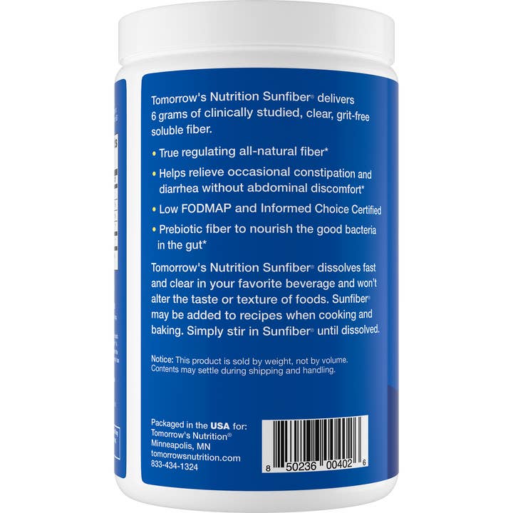 Tomorrows Nutrition - Wholesale Oral Supplement/Vitamin - Sunfiber 30-Day