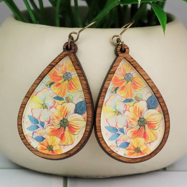 Flower Earrings Teardrop 5 for wholesale by Jo & Co