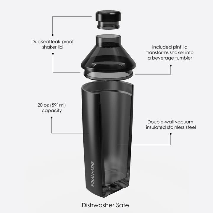 Ethan+Ashe - Wholesale Cocktail Shaker - Matte Black Koolhaus Cocktail Shaker