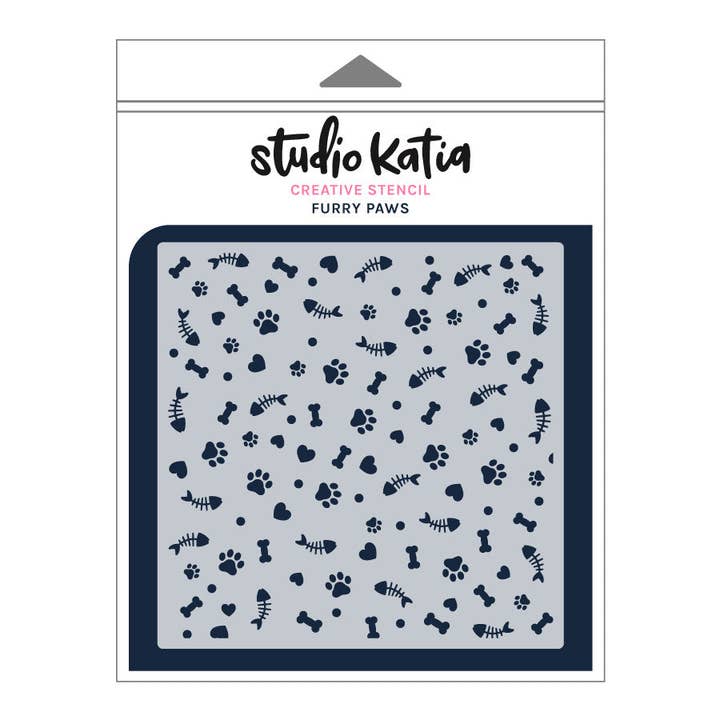 Studio Katia – wholesale Stencil/craft die – FURRY PAWS STENCIL
