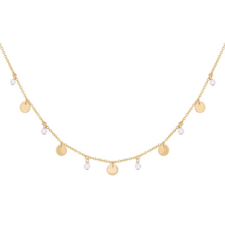 925 silver plated chalcedony plate necklace for wholesale by caï