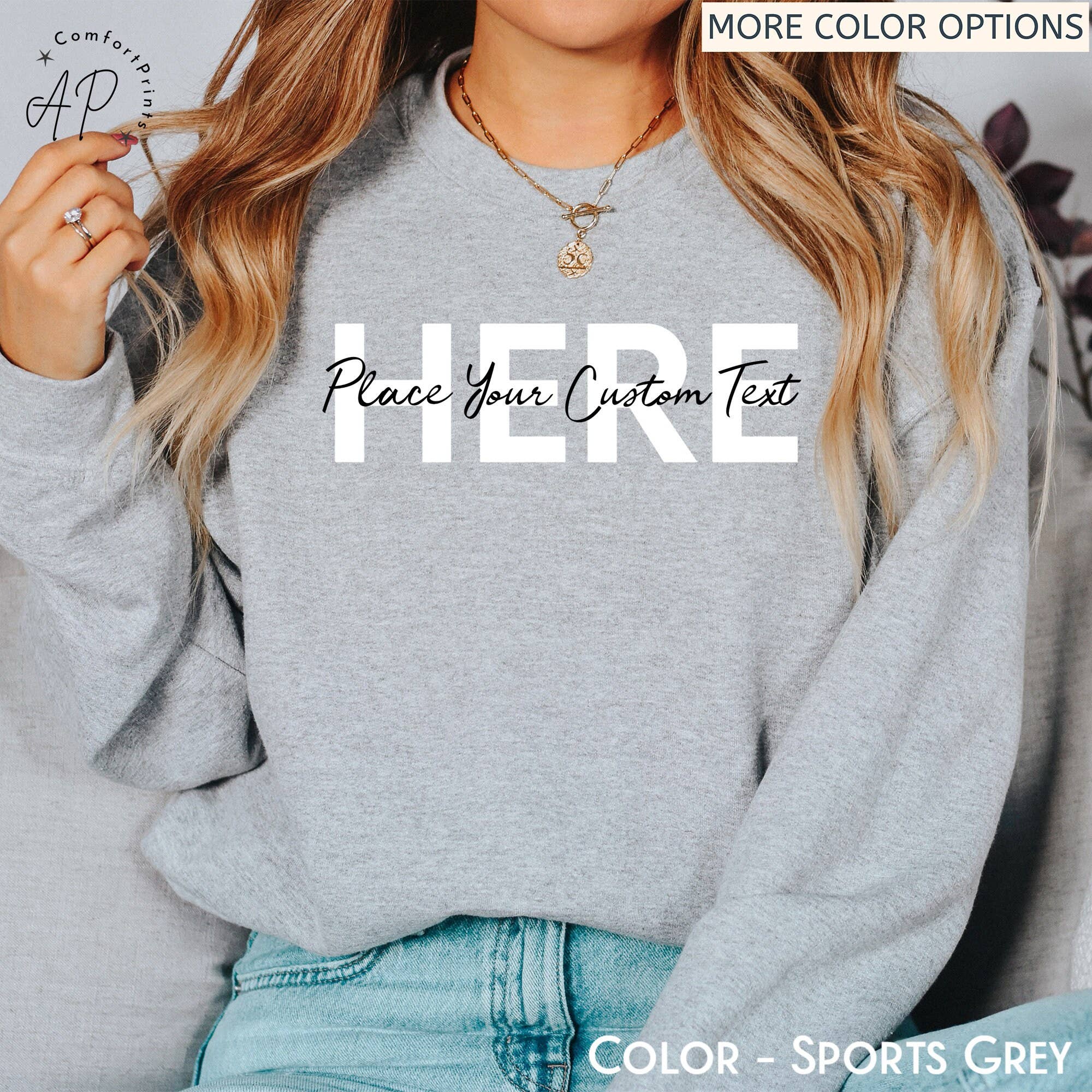 APComfortPrints - Wholesale Sweatshirt - Women's - Custom Text Sweatshirt1