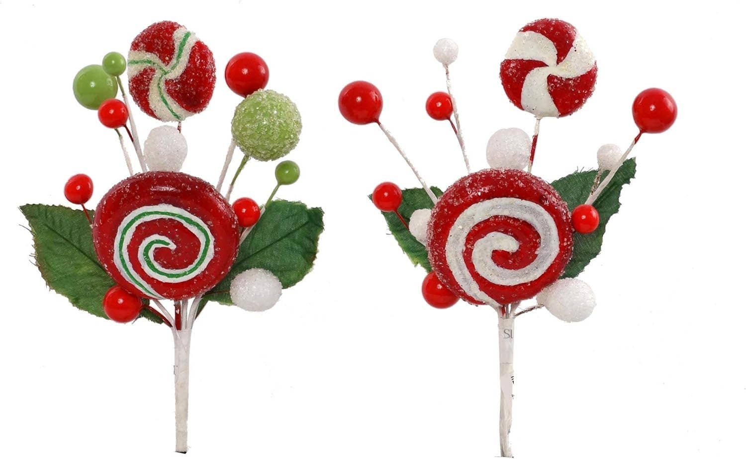 Larksilk - Wholesale Christmas Decoration - Mixed Christmas Candy Pick Faux1