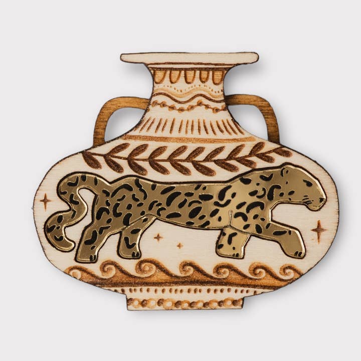 Spilla a forma di vaso leopardata per la vendita all'ingrosso da parte di Kate Rowland