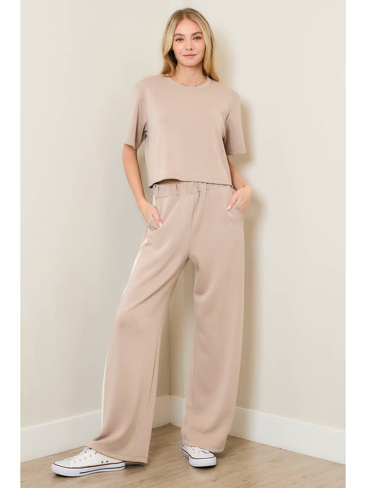 Oat Ivory BUTTERY SOFT CONTRAST PANTS FWMP3741 for wholesale on Faire3
