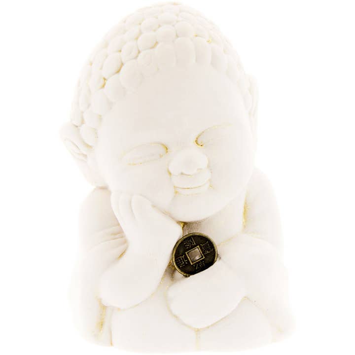 Figura de Buda de yeso y cemento, Prosperity (cada una) para venta al por mayor de Kheops International
