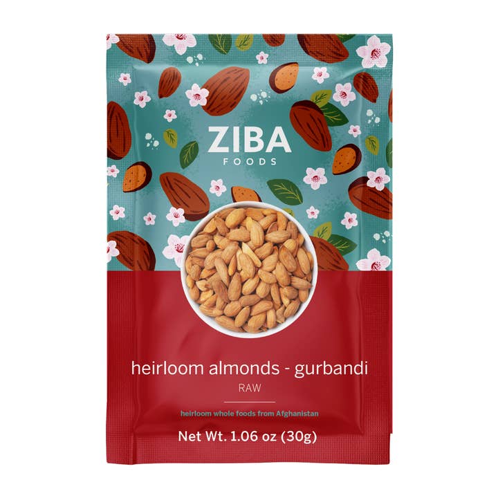 Ziba Foods - Wholesale Nuts - Heirloom Almond Gurbandi (Raw) Single-Serve Snack Vegan 1 oz