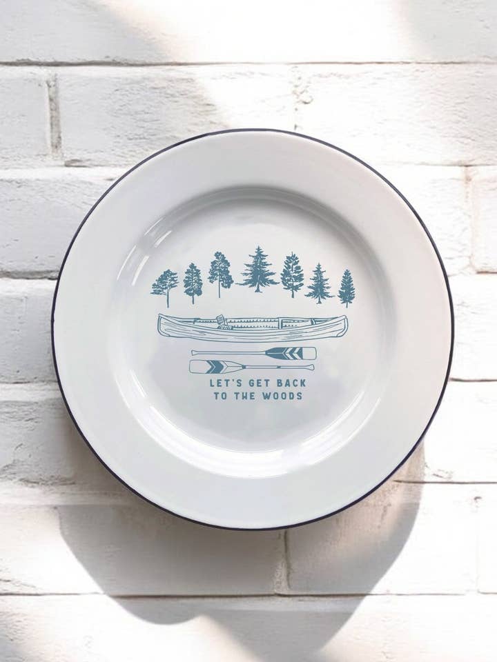 Let's get back to the woods Decorative Enamel Plate for wholesale by Sovende Bjorn