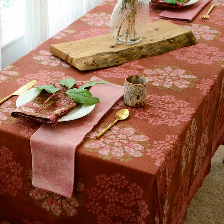 Ichcha - Wholesale Tafelkleed - Tafelkleed met bloemen en blokprint | Forget Me Not3