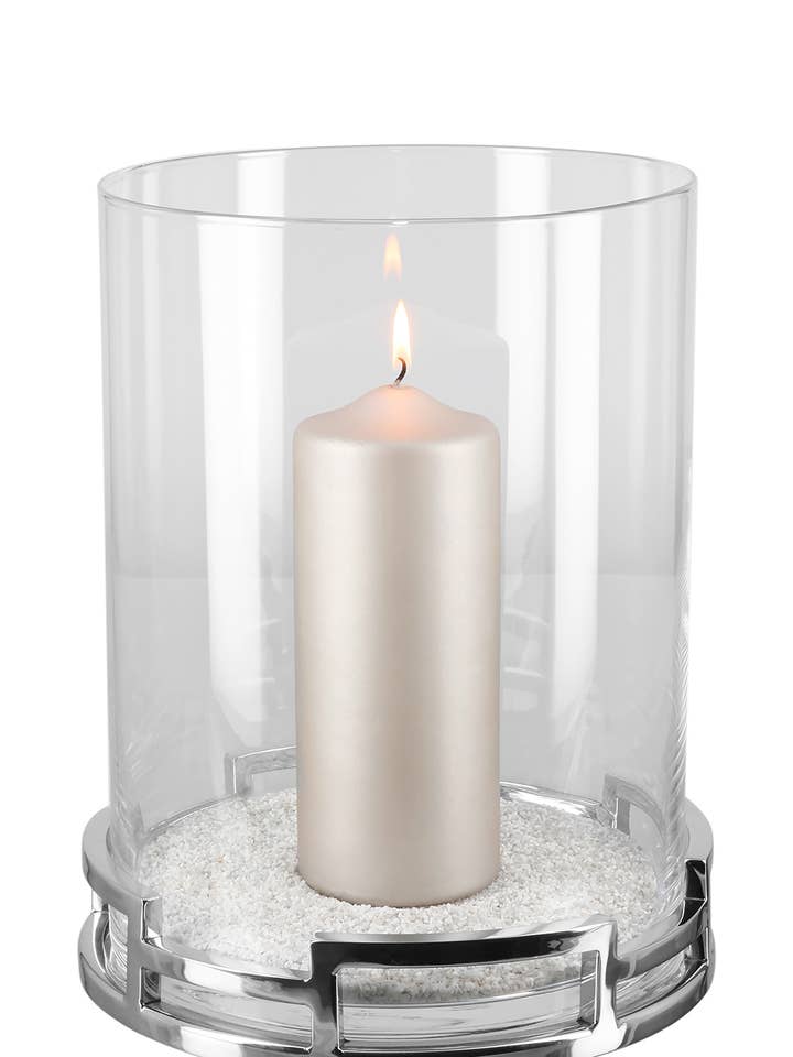 Hemmaga/lykta, w.glas, rostfritt stål/D.25, H.31cm för wholesale av FINK Living