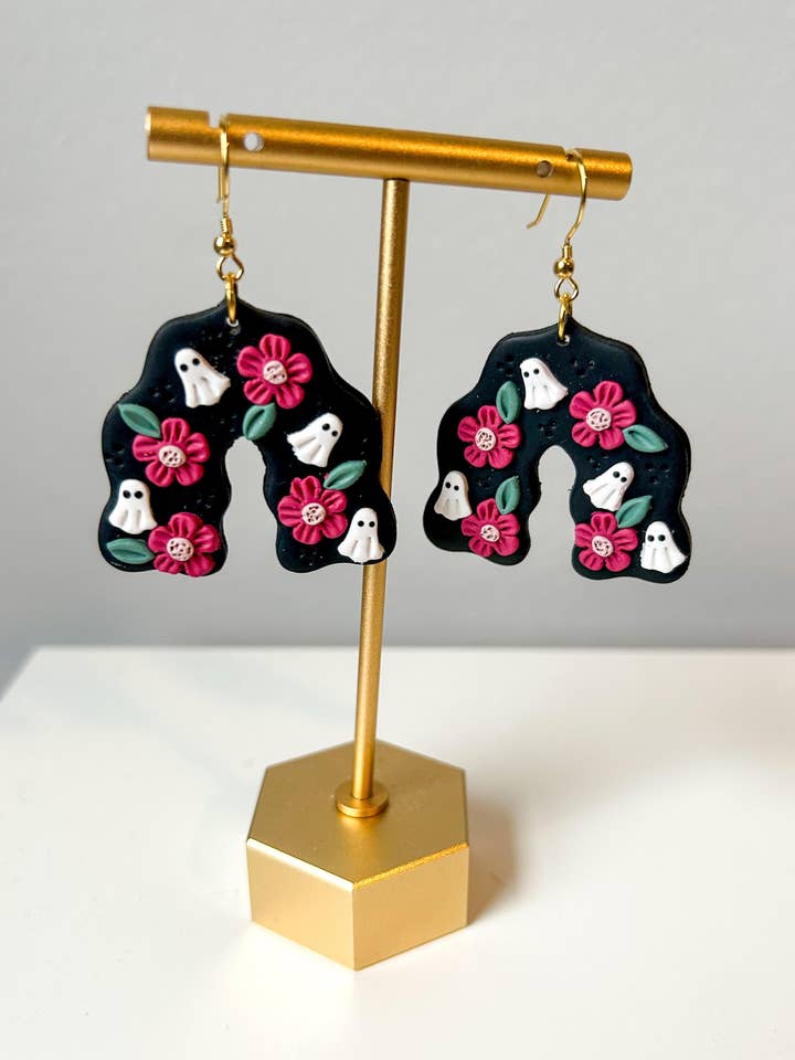 Floral Ghostie Dangles for wholesale by Clay by Bridget